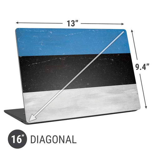 Estonia Flag Distressed Universal Laptop 16in (13 x 9.4in) Skin